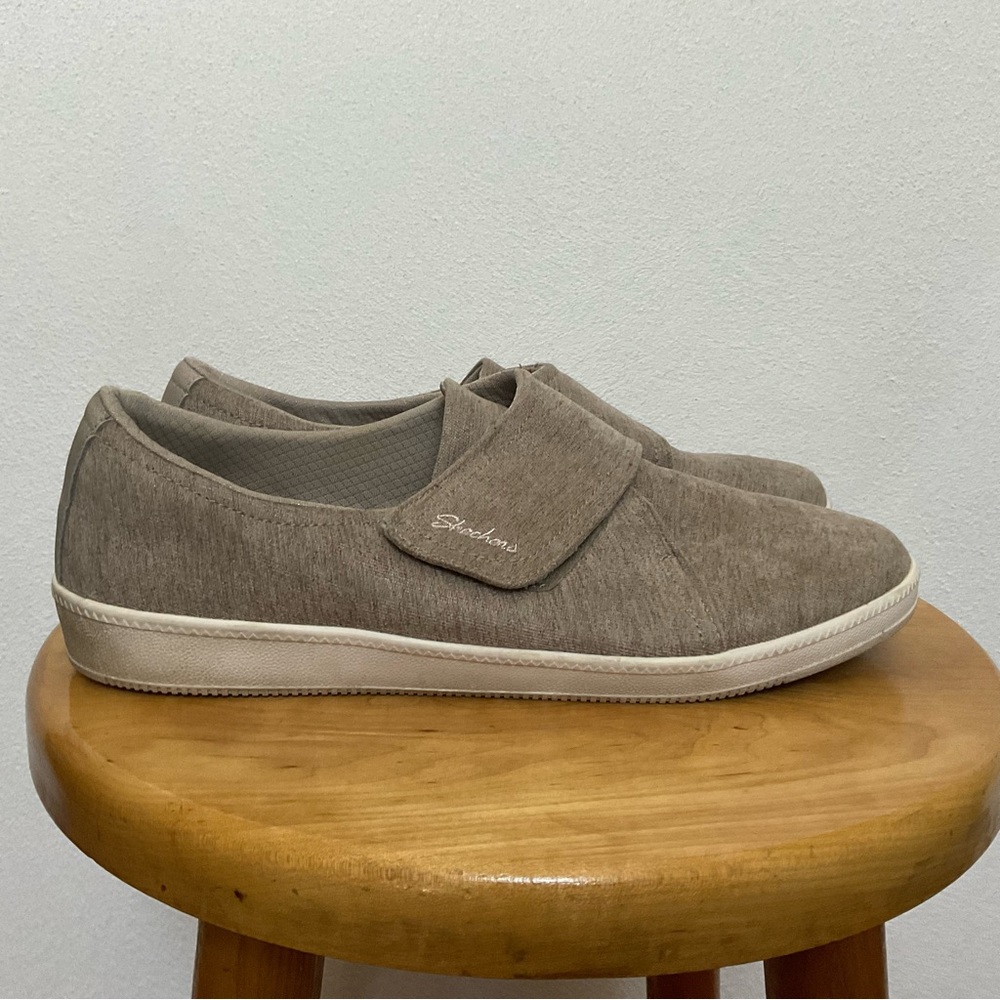 Skechers Air Cooled Memory Foam Hook Loop Top Sneakers Size 10 Tan Neutral
